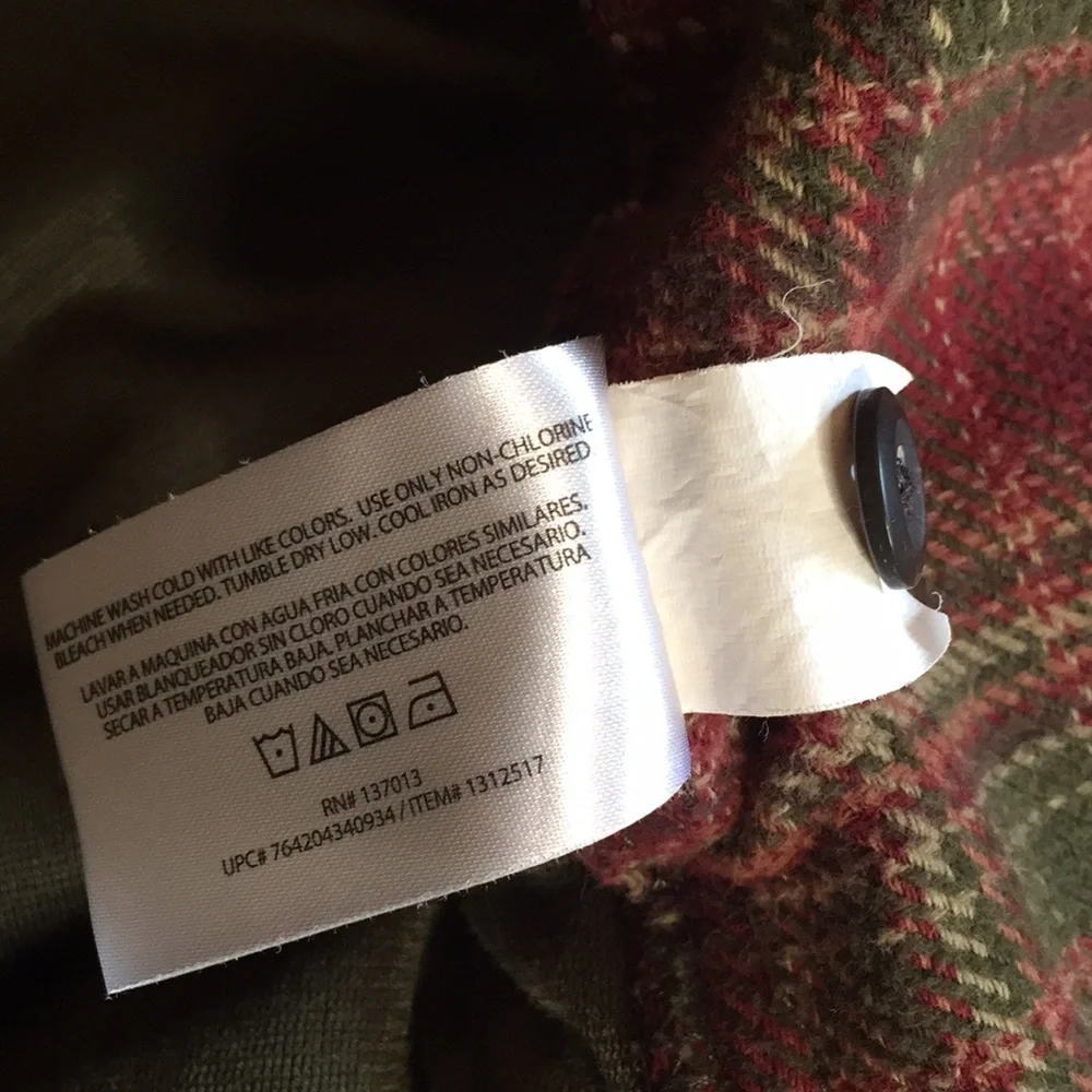 Orvis long sleeve flannel red and green plaid flannel size x large - Picture 8 of 9